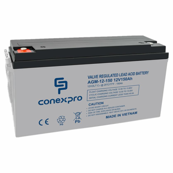 Baterie Conexpro AGM-12-150 VRLA AGM 12V/150Ah, T16 