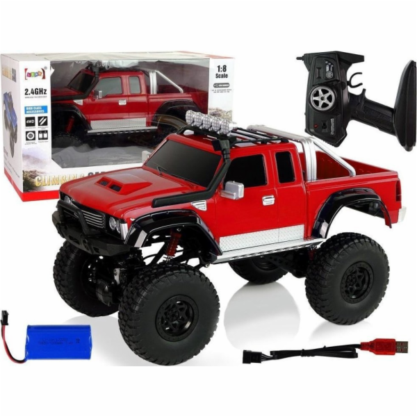 LeanToys Auto Off-Road R/C 2,4G lezecké auto 1:8 červené