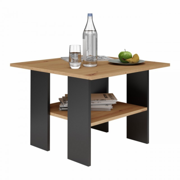 MODERNA Stůl 60x60x45 cm Dub Artisan/Černá
