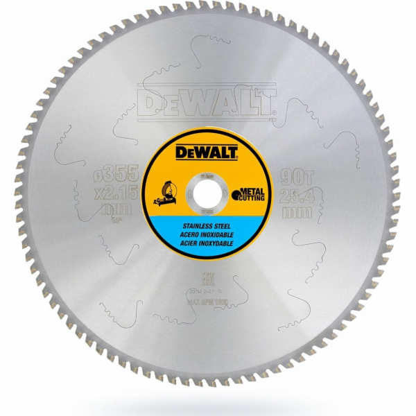 Dewalt hm-pilka na kov 355x25,4 z90/inox 3-25mm/