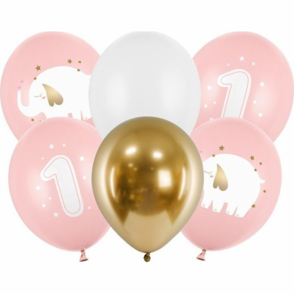 PartyDeco Latexové balónky s potiskem k ročním narozeninám