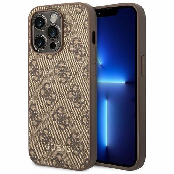 Kovové zlaté logo Guess 4G – pouzdro iPhone 14 Pro Max (h...