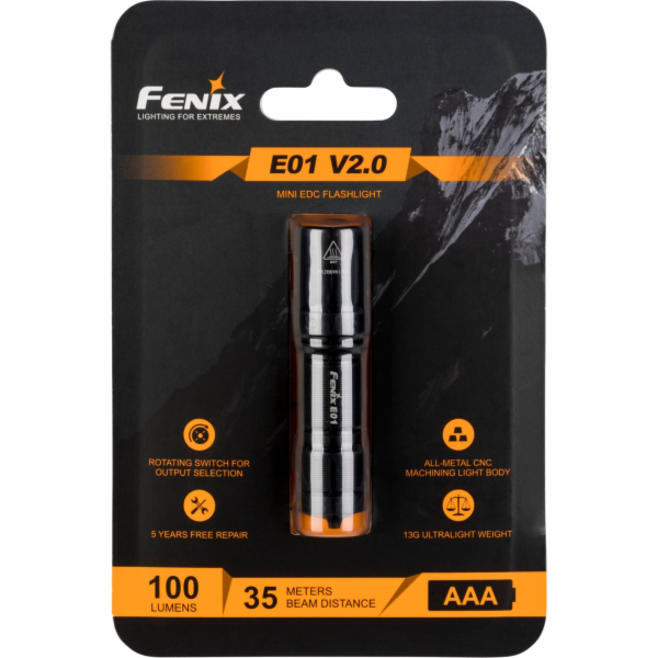 Fenix E01 V2.0 100 lm kapesni svitilna
