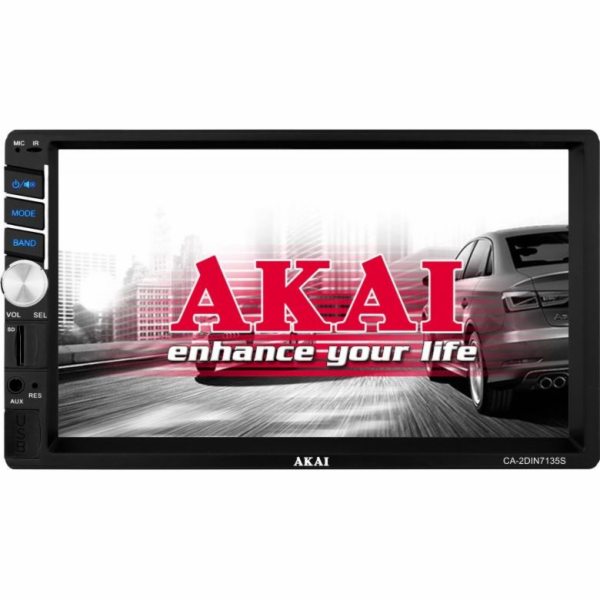 Autorádio AKAI, CA-2DIN7135S, AM/FM + RDS, 7" displej, Bl...