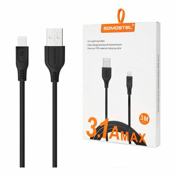 Somostel USB-A - Lightning kabel 3 m černý (25930)