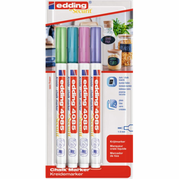 Edding edding Křídové popisovače, 4 ks, barevné, 4085
