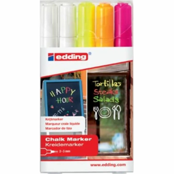 Edding Chalk fixy, 5 ks, barevné