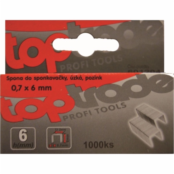 Spony do sponkovačky 6x0,7mm 1000ks pozink