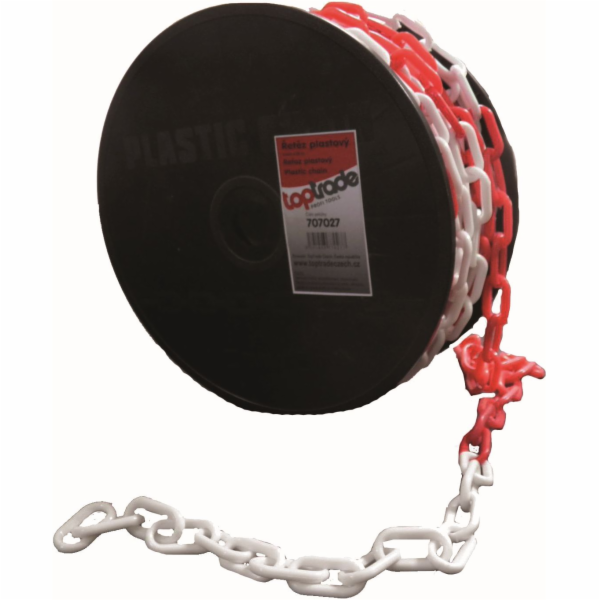 Řetěz plast 6mm červenobílý