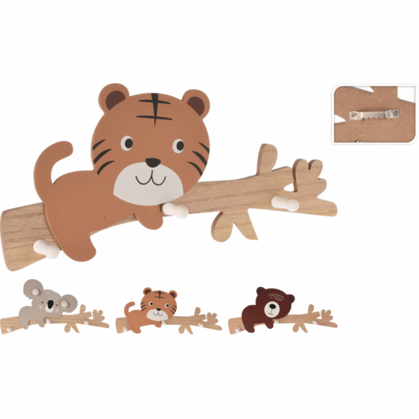 Věšák pro děti ZVÍŘÁTKA mix dekorů 47,5x17,5 cm