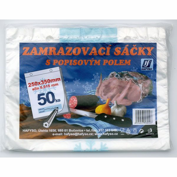 Sáček do mrazáku 50 ks 25x35 cm s popisem
