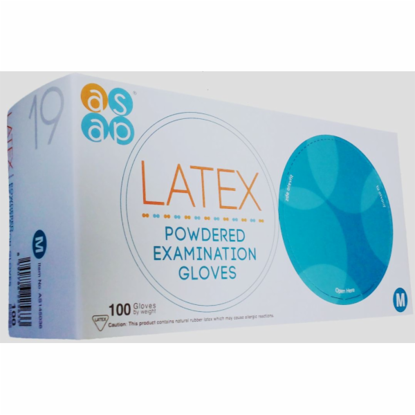 Rukavice ASAP LATEX s pudrem "L" jednorázové 100 ks