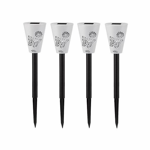 Lampa solární 35cm 2xLED mění barvy 4ks plast