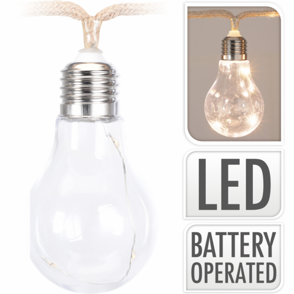 Řetěz světelný - dekor žárovek 10x3 LED 2,55 m