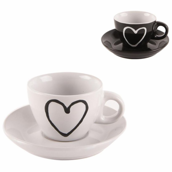 Hrnek 90 ml s podšálkem SRDCE