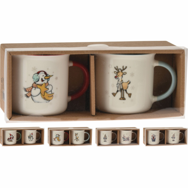 Hrnek 320 ml 2 ks vánoční motiv porcelán
