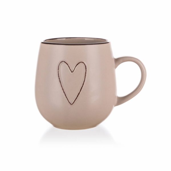 Hrnek HEART 500 ml béžový