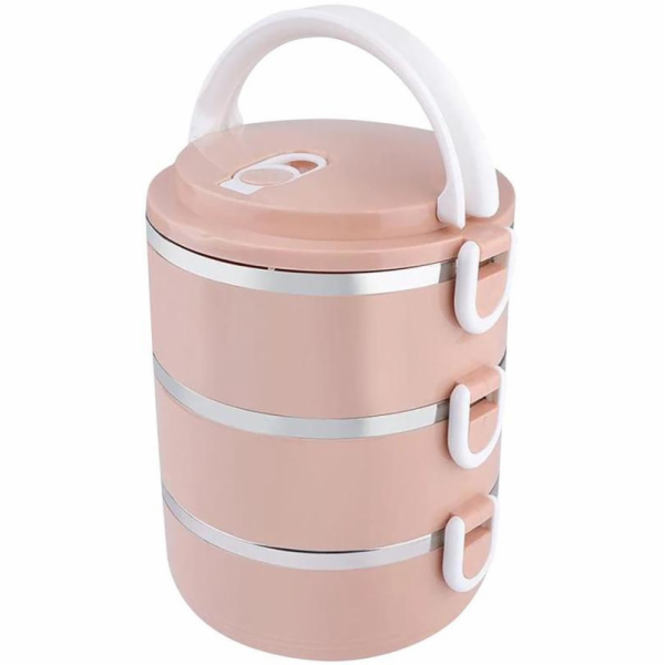 Jídlonosič termo 3 dílný (3x500 ml) růžový