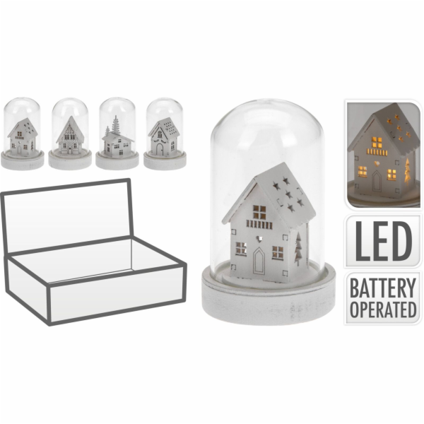 Domeček vánoční 9 cm LED svítící