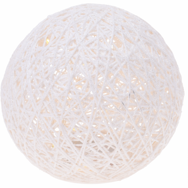 Koule dekorační 15 LED bílá 15 cm