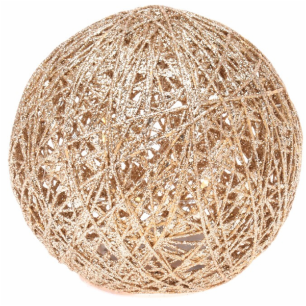 Koule&nbsp;dekorační&nbsp;15&nbsp;LED&nbsp;zlatá&nbsp;15&nbsp;cm