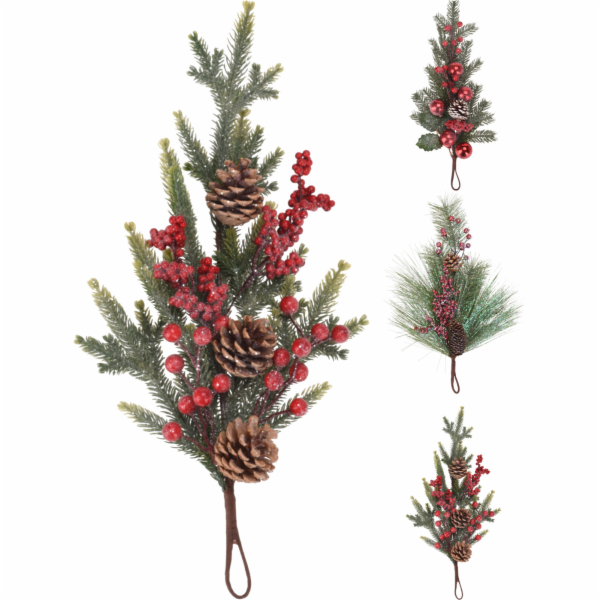 Větev Vánoční dekorační závěsná 42 cm