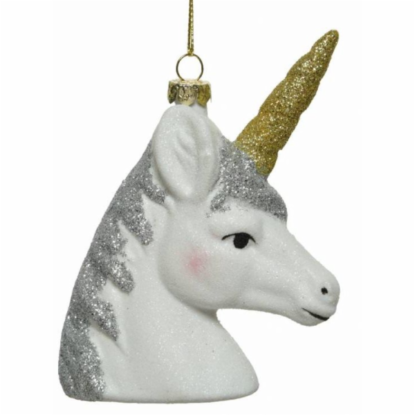 Ozdoba Vánoční jednorožec 15x10 cm