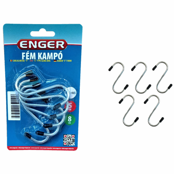 Háček kuchyňský 8 cm 5 ks nerez eng-465