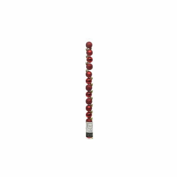 Ozdoba vánoční koule 14 ks / 3 cm červená plast