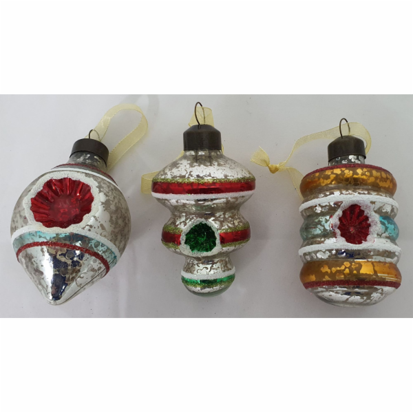 Ozdoba vánoční retro tvary sklo