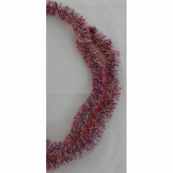 Řetěz vánoční 1,8 m / 5 cm červený melír