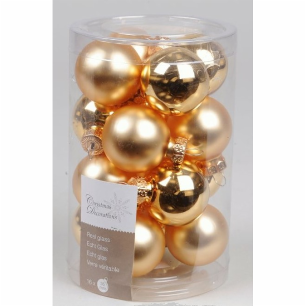 Ozdoba koulička 16 ks zlatá 3,5 cm