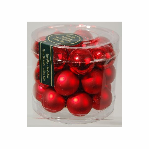 Ozdoba kuličky červené 2,5 cm 24 ks