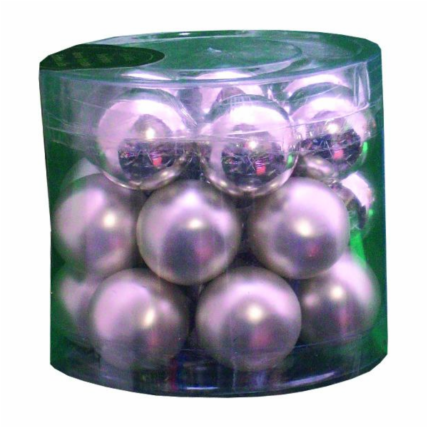 Ozdoba kuličky stříbrná 2,5 cm 24 ks