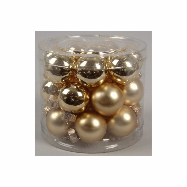 Ozdoba kuličky zlaté 2,5 cm 24 ks