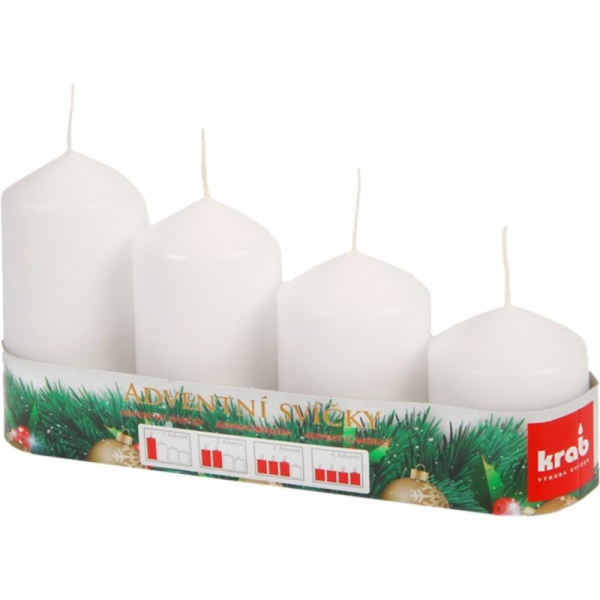 Svíčka adventní schody-bílá 4 ks