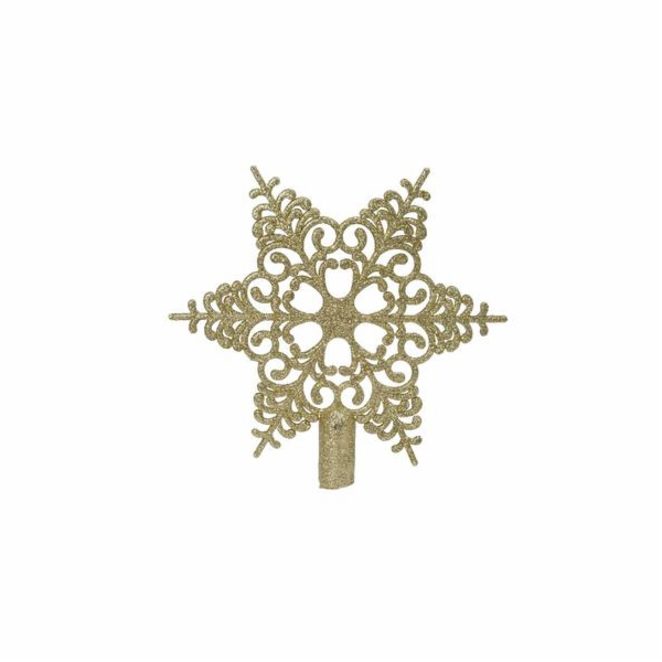 Špička Vánoční hvězda zlatá plast