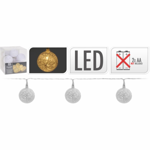 Světla vánoční 10 LED žárovek dekorační koule