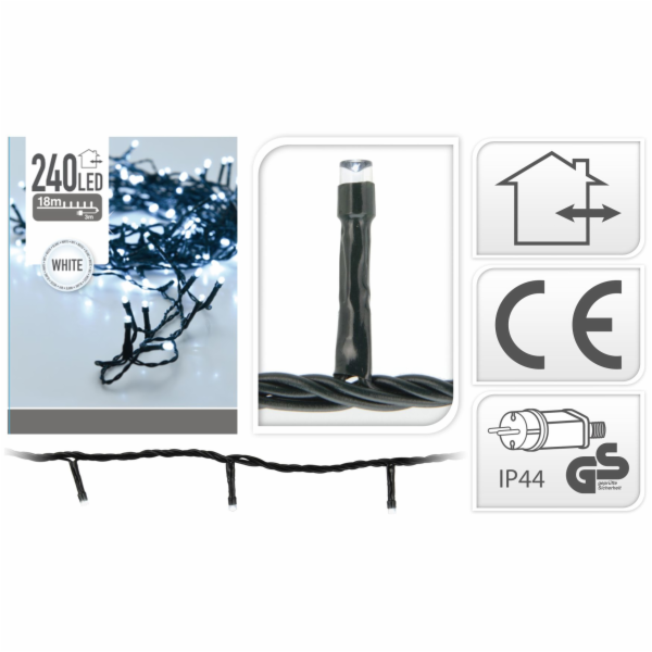 HOMESTYLING Vánoční světelný řetěz studená bílá 240 LED /...