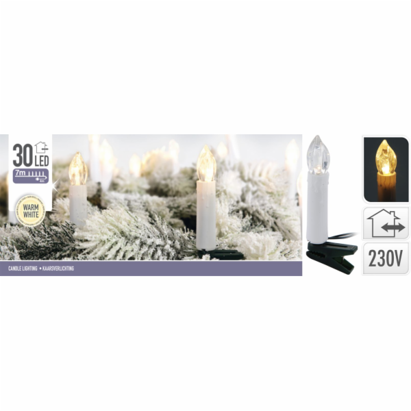 Světla vánoční 30 LED žárovek svíčka