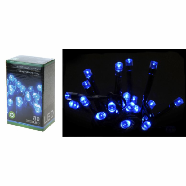 Světla vánoční 80 LED modrá vnitřní i venkovní