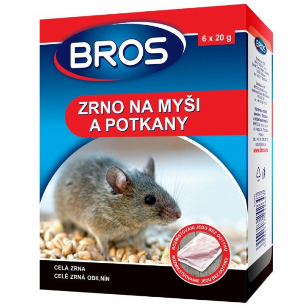 Návnada na hlodavce zrno 6x20 g BROS