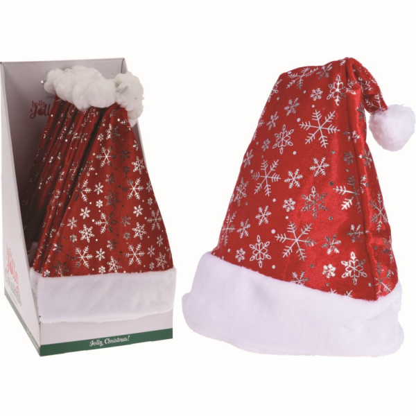 Čepice Santa vánoční dekor vločky