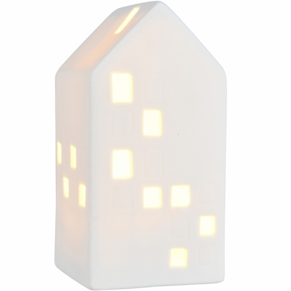 Dekorace domeček keramický LED 13 cm