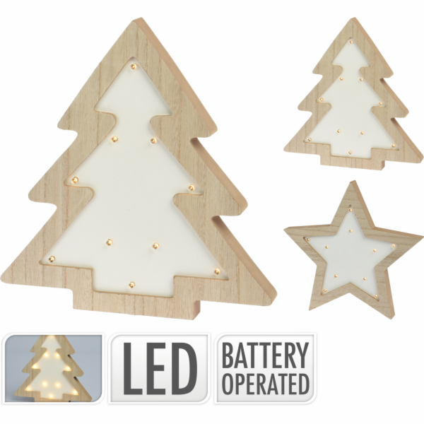 Dekorace svítící stromek / hvězda 10 LED