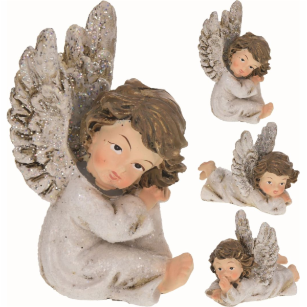 Dekorace&nbsp;vánoční&nbsp;7,5x6x4&nbsp;cm&nbsp;anděl&nbsp;mix&nbsp;3&nbsp;druhů&nbsp;polystone