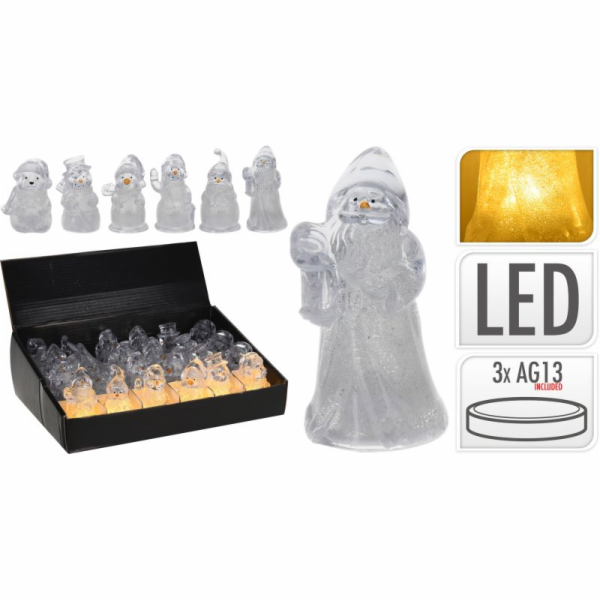 Dekorace vánoční 8,5 cm LED svítící mix druhů