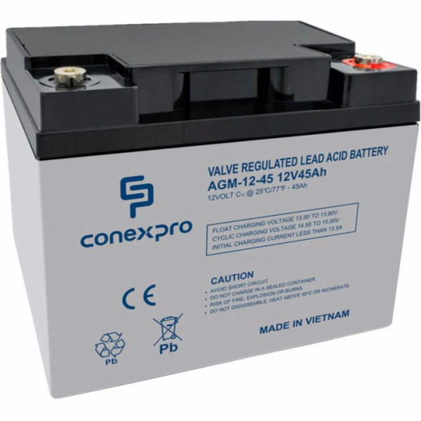 Baterie Conexpro AGM-12-45 VRLA AGM 12V/45Ah, T14 