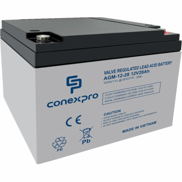 Baterie Conexpro AGM-12-28 VRLA AGM 12V/28Ah, T12 