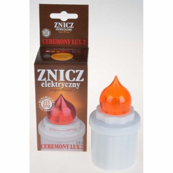 Svíčka hřbitovní bateriová 10 cm oranžová